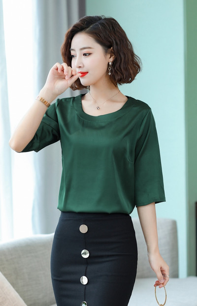 Bluză de damă modernă în patru culori cu mâneci 3/4