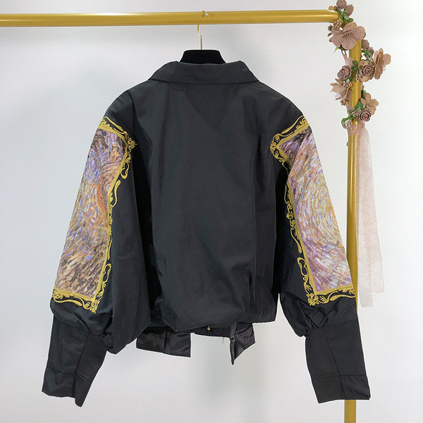 Vékony tavaszi-őszi kabát cipzárral fekete színben