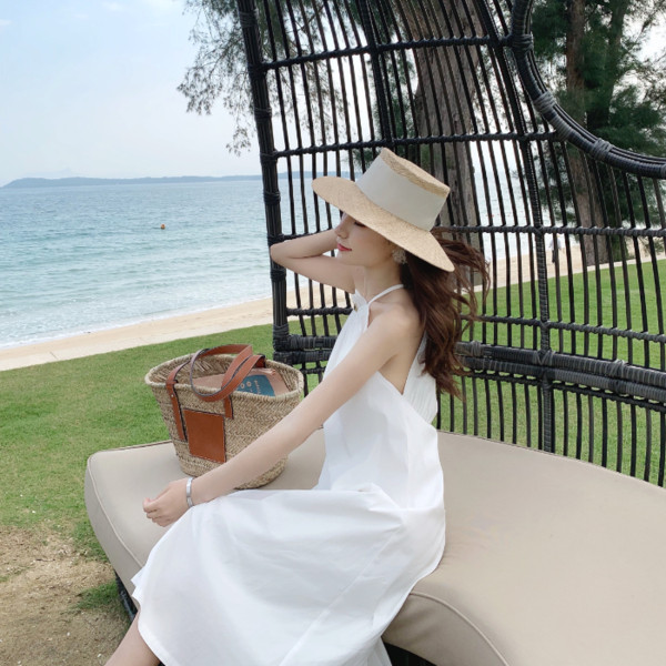 Rochie casual de dama de culoare alba - model croiat