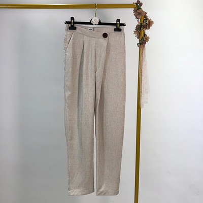 Дамски дълъг панталон с висока талия 