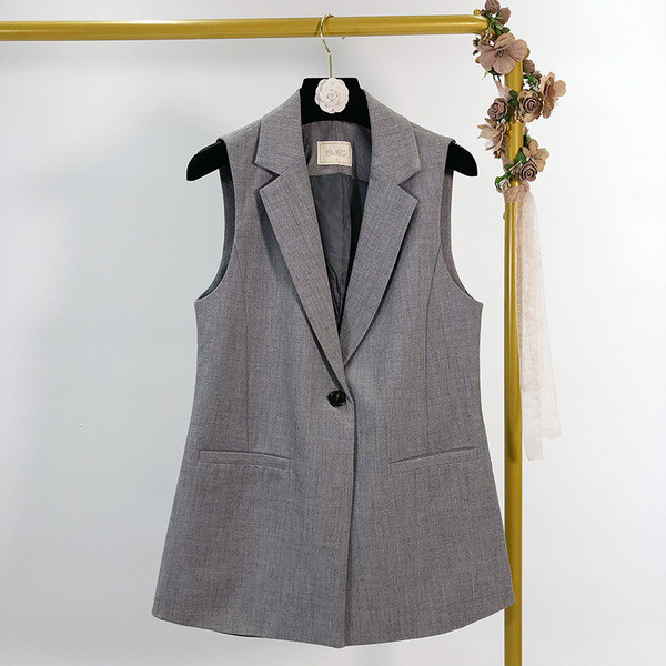 Vesta eleganta de dama in gri si negru