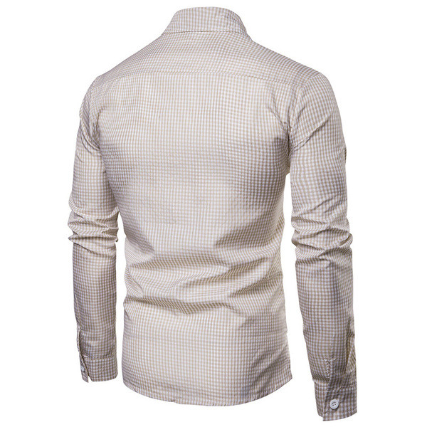 Modern férfi ing hosszú ujjal és zsebbel, két színben