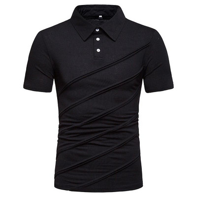 Alkalmi férfi póló klasszikus gallérral és gombokkal több színben