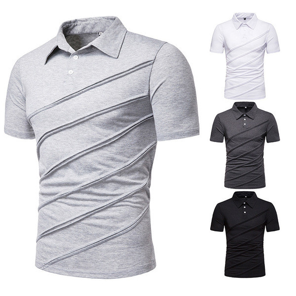 Alkalmi férfi póló klasszikus gallérral és gombokkal több színben