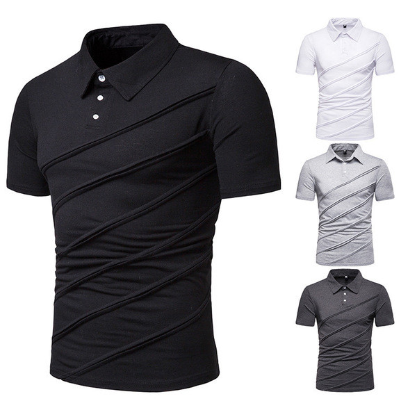 Alkalmi férfi póló klasszikus gallérral és gombokkal több színben