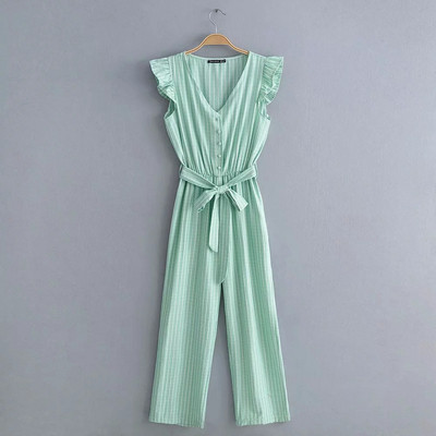 Modern női overál derekán övvel, két színben