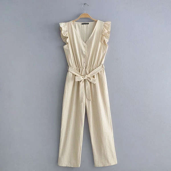 Modern női overál derekán övvel, két színben