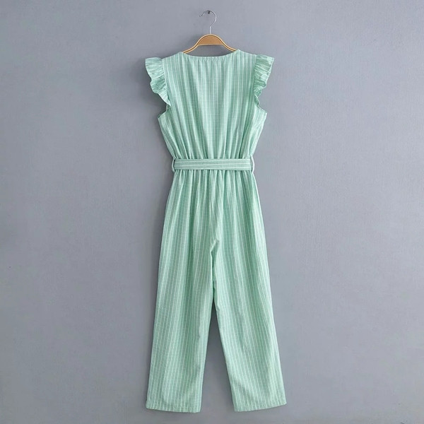 Modern női overál derekán övvel, két színben