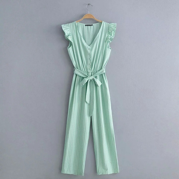 Modern női overál derekán övvel, két színben