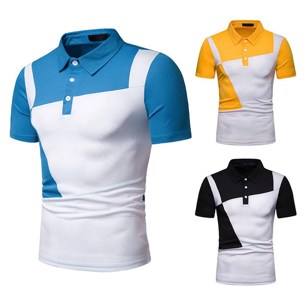 Tricou modern pentru bărbați cu guler clasic și mâneci scurte în trei culori