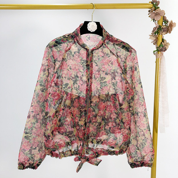 Jachetă subțire de primăvară-toamnă cu legături în talie și fermoar