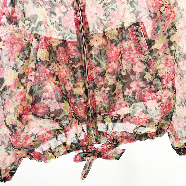 Jachetă subțire de primăvară-toamnă cu legături în talie și fermoar