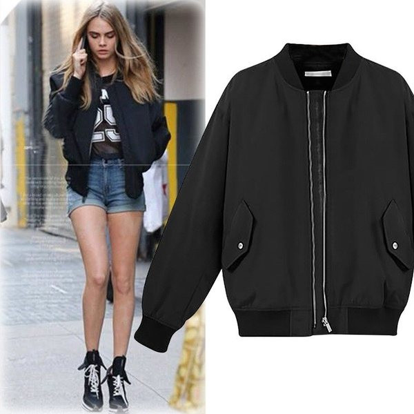 Jachetă de toamnă de damă modernă cu buzunare și fermoar în culorile roz și negru