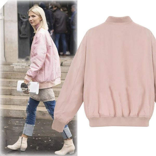 Jachetă de toamnă de damă modernă cu buzunare și fermoar în culorile roz și negru