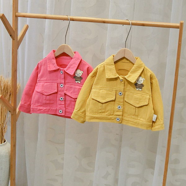 Детско яке за момчета и момичета в жълт и розов цвят
