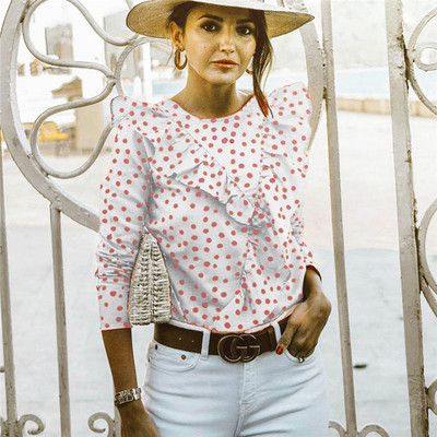 Cămașă modernă de damă cu mâneci lungi și decolteu O în două culori