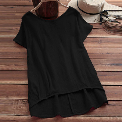 Tricou casual dama model larg cu decolteu O in patru culori