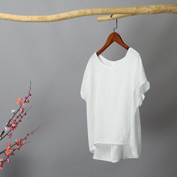 Tricou casual dama model larg cu decolteu O in patru culori