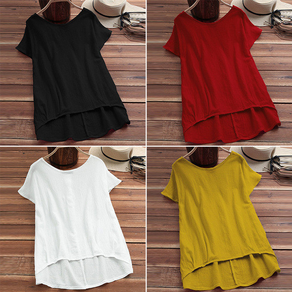 Tricou casual dama model larg cu decolteu O in patru culori