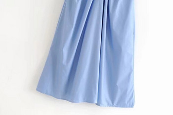 Rochie de damă decupată cu decolteu în V în albastru