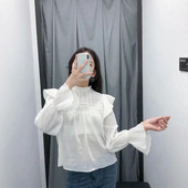 Új modell lótusz ujjú női ing fehér színben