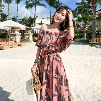 Rochie de dama moderna - model croiat cu maneci scurte