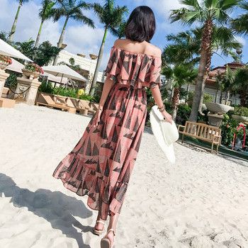 Rochie de dama moderna - model croiat cu maneci scurte