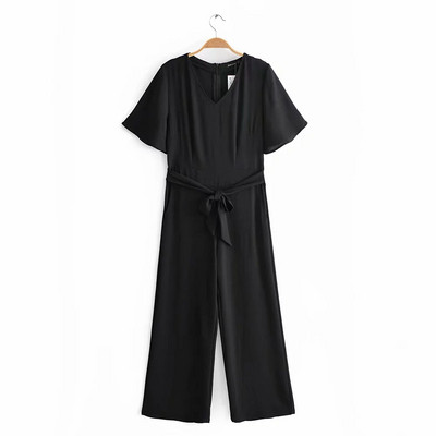 Salopeta de dama cu maneca scurta in rosu si negru