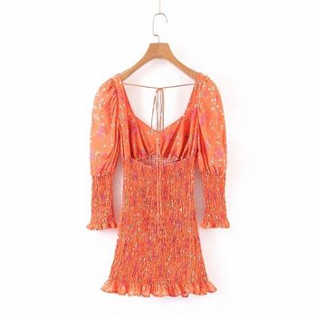 Új modell hosszú ujjú női ruha narancssárga színben