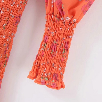 Új modell hosszú ujjú női ruha narancssárga színben