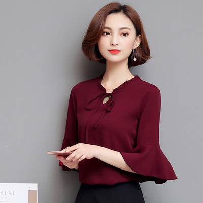 Bluza de dama actuala in mai multe culori cu cravate