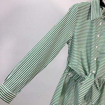 Rochie lungă în dungi cu legături în talie