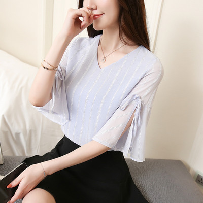 Bluza de dama moderna in patru culori cu cravate