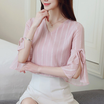 Bluza de dama moderna in patru culori cu cravate