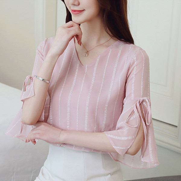 Bluza de dama moderna in patru culori cu cravate