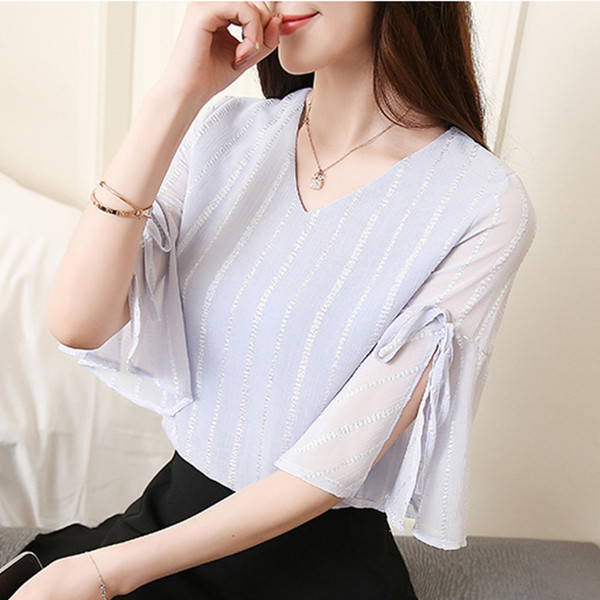 Bluza de dama moderna in patru culori cu cravate