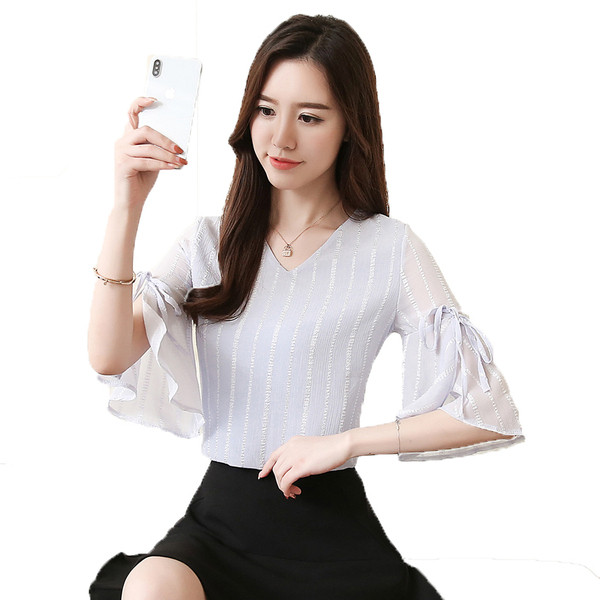 Bluza de dama moderna in patru culori cu cravate