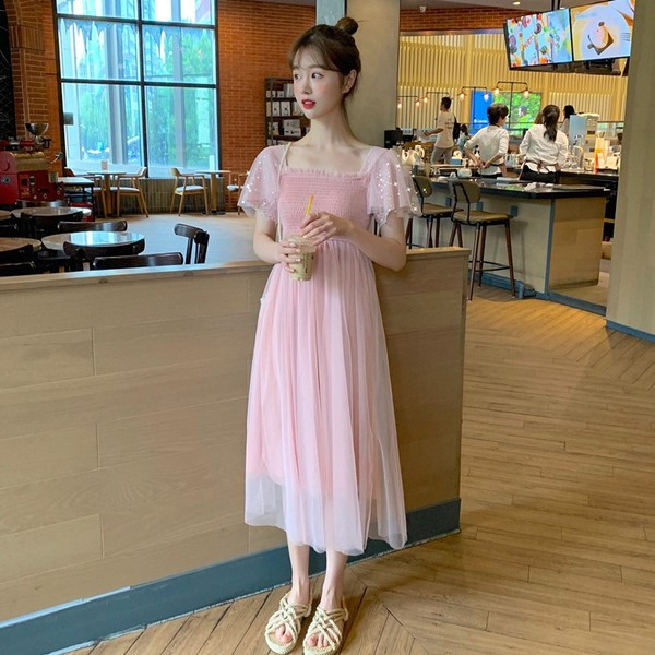 Rochie casual de dama cu maneci scurte in doua culori