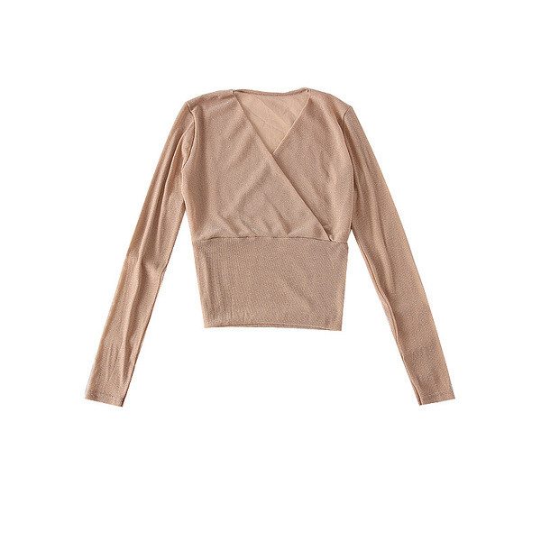 Bluza de dama model nou cu maneci lungi si decolteu in V in mai multe culori