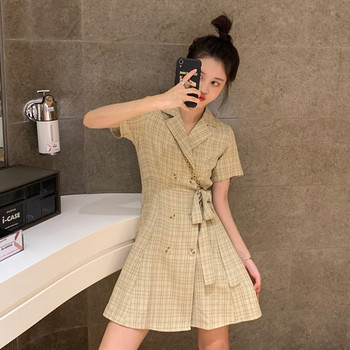 Női alkalmi kockás ruha két színben