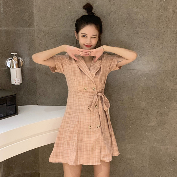 Női alkalmi kockás ruha két színben