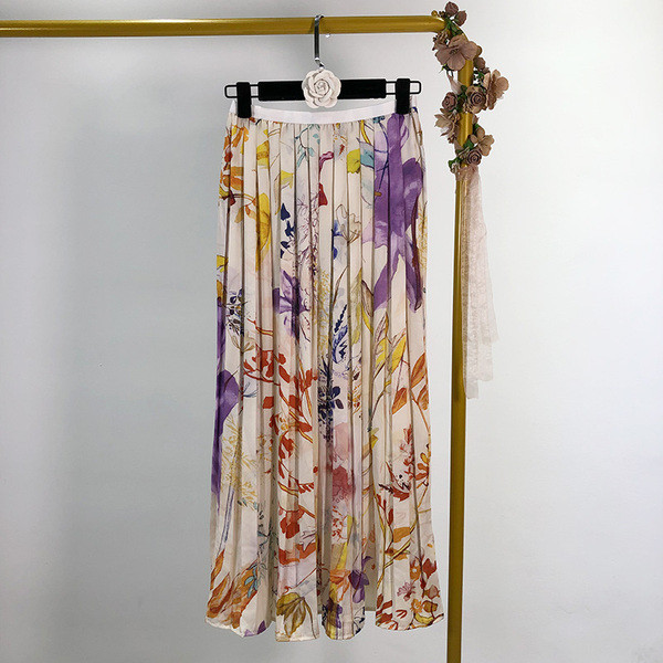 Hosszú női szoknya elasztikus derékkal - széles modell