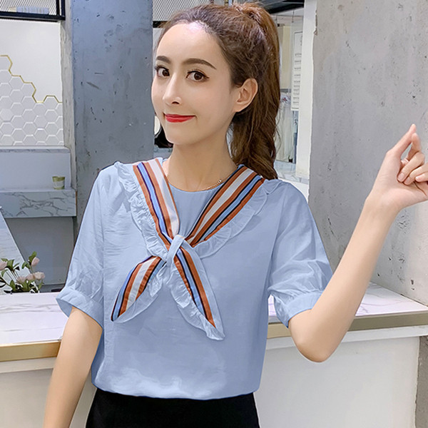 Bluza de dama model nou cu maneca scurta - in doua culori