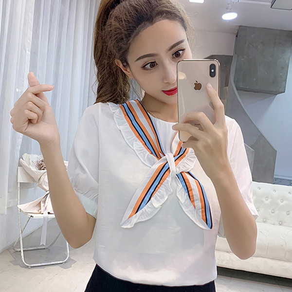 Bluza de dama model nou cu maneca scurta - in doua culori