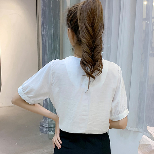 Bluza de dama model nou cu maneca scurta - in doua culori