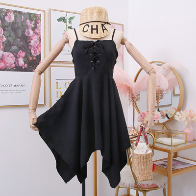 Új modell női aszimmetrikus ruha pántokkal - többféle színben