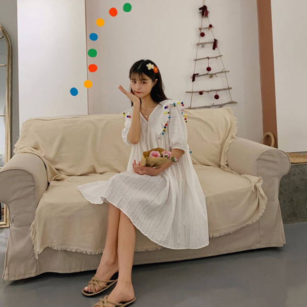 Rochie de dama cu croiala casual in alb si galben