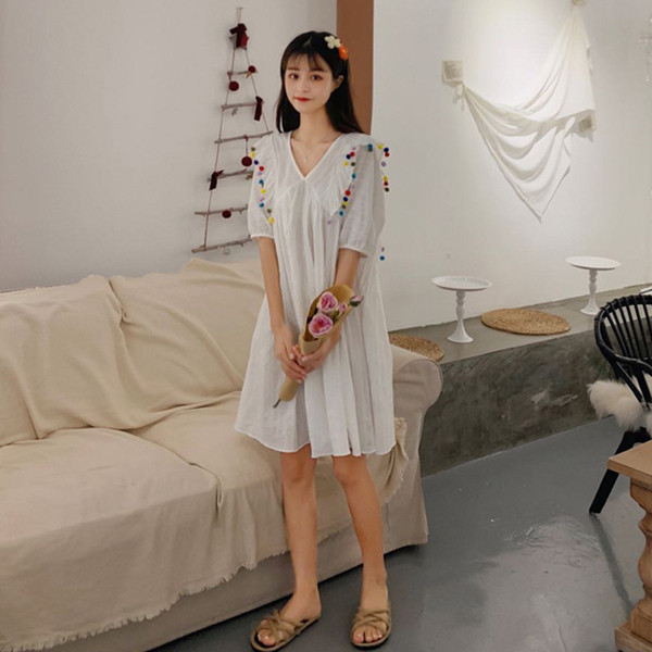 Rochie de dama cu croiala casual in alb si galben