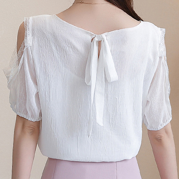 Bluza de dama in trei culori cu cravate si decolteu in V