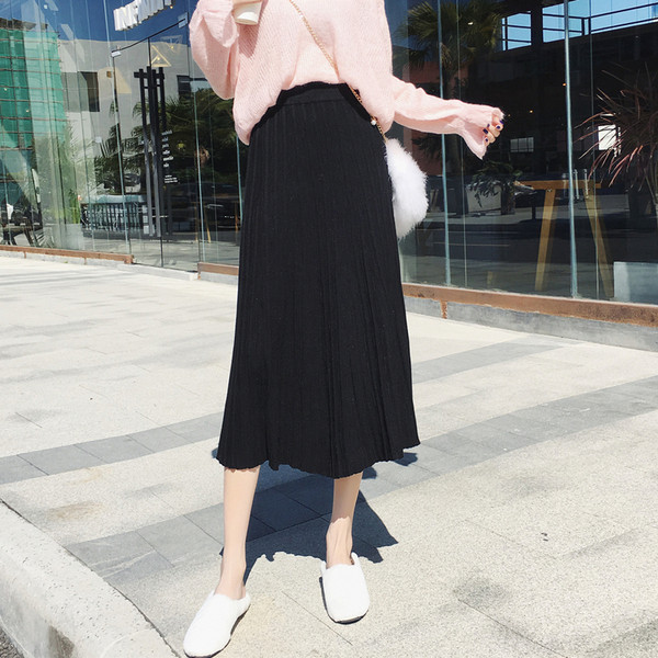 Stílusos redőzött női szoknya - többféle színben